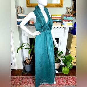 Jim Hjelm Occasions Rare Sleeveless Aqua Chiffon Dress
